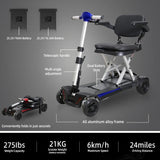 Foldable 4-Wheel Mobility Scooter With 16.5Ah Battery - Omega Lifestyles