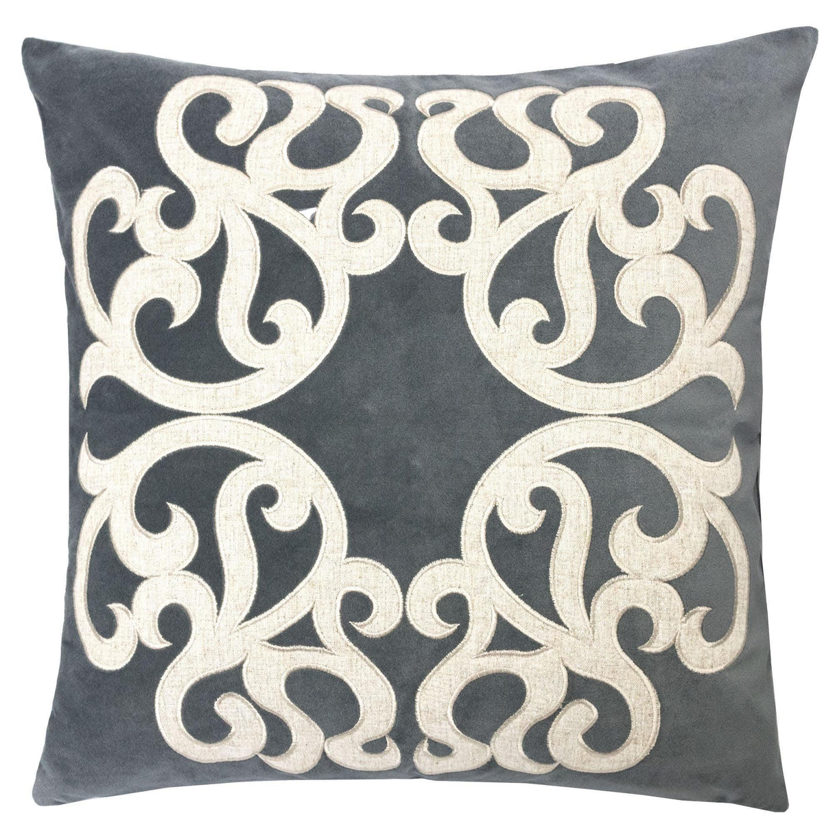 20-Inch Grey Polyester Velvet Decorative Pillowcase Cover - Omega Lifestyles