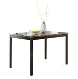 5-Piece Metal Frame Dining Set With Faux Marble Top - Omega Lifestyles