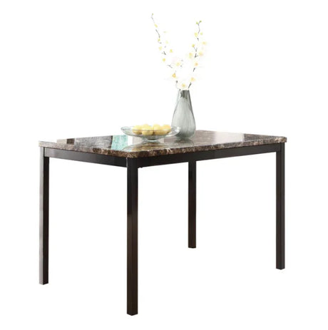 5-Piece Metal Frame Dining Set With Faux Marble Top - Omega Lifestyles