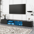 Modern APP Controlled LED Black Marble TV Stand - Sleep Galleria