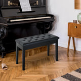 Faux Leather Duet Piano Bench With Padded Cushion - Omega Lifestyles