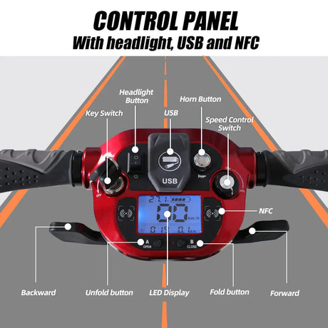 Foldable Lightweight Aluminum Alloy 4-Wheel Mobility Scooter - Omega Lifestyles