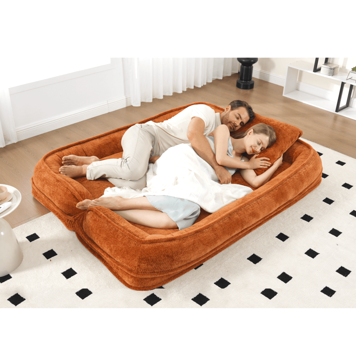 Convertible Adjustable Position Chenille Lazy Loveseat Sofa - Sleep Galleria