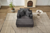 Corduroy Chaise Lounge Chair With Removable Ottoman - Omega Lifestyles