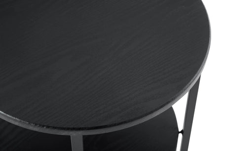 Small Round 2-Tier MDF Iron Farmhouse End Table - Omega Lifestyles