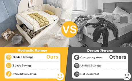 Twin Velvet Upholstered Daybed With Hydraulic Storage - Omega Lifestyles