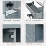 Farmhouse Solid Fir Wood Outdoor Kitchen Island Cart - Omega Lifestyles