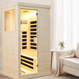 Single Person Spruce Wood Far Infrared Sauna - Omega Lifestyles