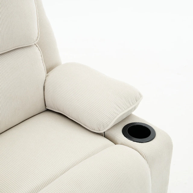 Ivory Remote-Controlled Heated Massage Assistive Recliner - Omega Lifestyles