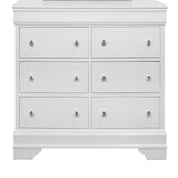 Modern White Solid Wood MDF Dresser With Crystal Hardware - Omega Lifestyles