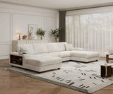 Modern Convertible U-Shaped Corduroy Fabric Sofa - Omega Lifestyles