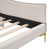 Twin Upholstered Linen Wood Frame Daybed With Armrest - Omega Lifestyles