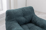 Soft Teddy Fabric Tufted Foam Bean Bag Chair Green - Omega Lifestyles