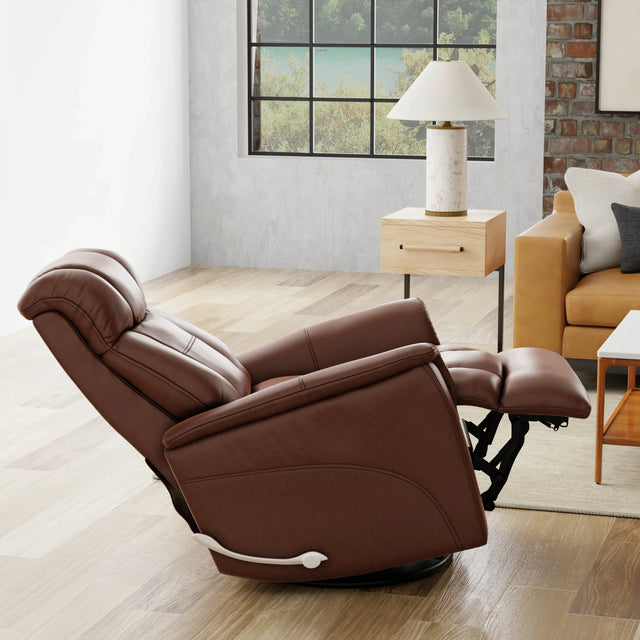 Swivel Glider Recliner With Manual Adjustable Headrest And Footrest - Omega Lifestyles