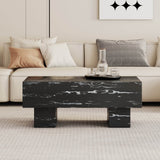 Modern Black Patterned MDF Rectangular Coffee Table - Omega Lifestyles