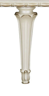 French Provincial Pearl White Silver Console Cabinet - Omega Lifestyles