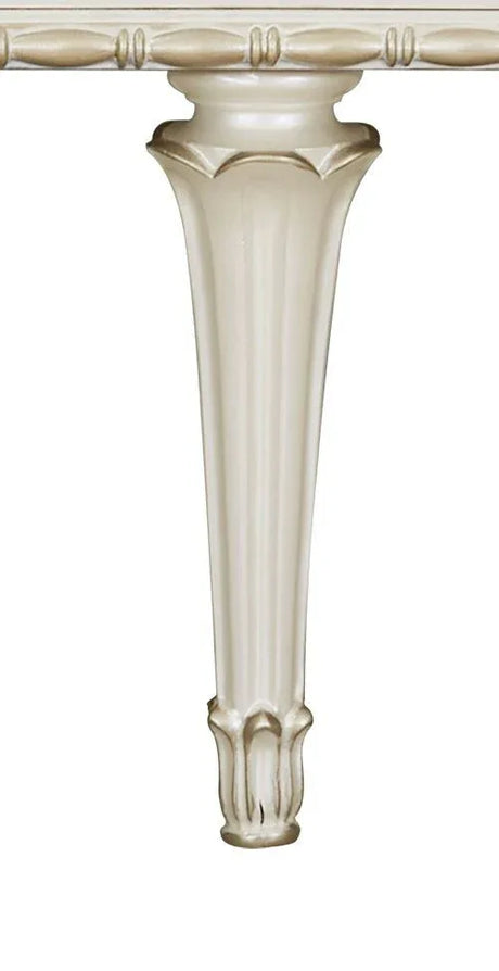 French Provincial Pearl White Silver Console Cabinet - Omega Lifestyles