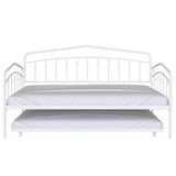 Twin Metal Daybed With Trundle White Bedroom Frame - Omega Lifestyles