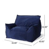 Velveteen Foam-Filled Armrest Bean Bag Chair - Omega Lifestyles