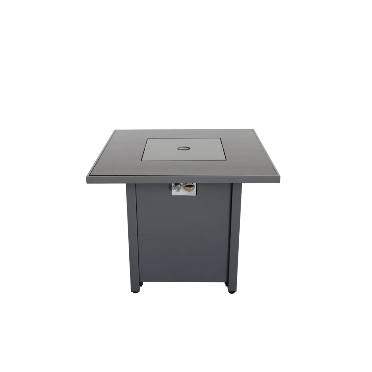 Modern Gray Steel Outdoor Fire Pit Table With Lid