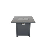 Modern Gray Steel Outdoor Fire Pit Table With Lid