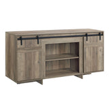 Gray Washed Synthetic Wood Barn Door TV Stand - Omega Lifestyles