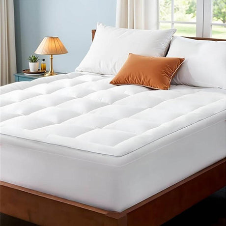 Soft Twin Cotton Plush Quilted Mattress Pad - Sleep Galleria