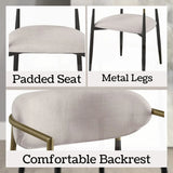 Set of 2 Beige Linen Upholstered Metal Frame Side Chairs - Omega Lifestyles