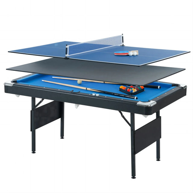 3-In-1 Multifunctional Pool Billiard Table With Tennis - Omega Lifestyles