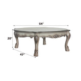 Transitional Vintage Resin Wood Ivory Coffee Table - Omega Lifestyles