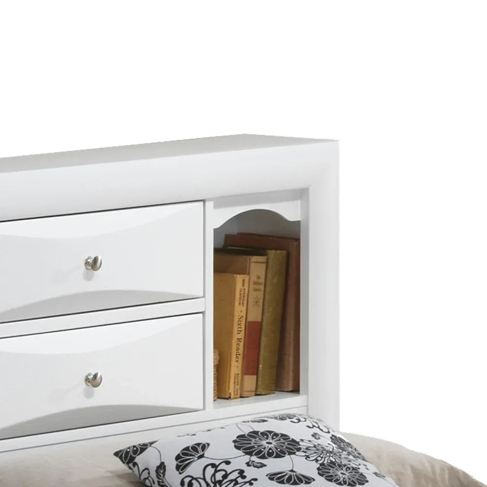 White Twin Storage Bed With Built-In Drawers - Omega Lifestyles
