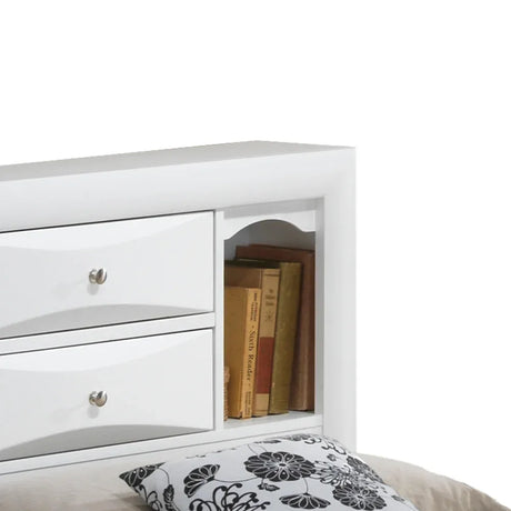 White Twin Storage Bed With Built-In Drawers - Omega Lifestyles