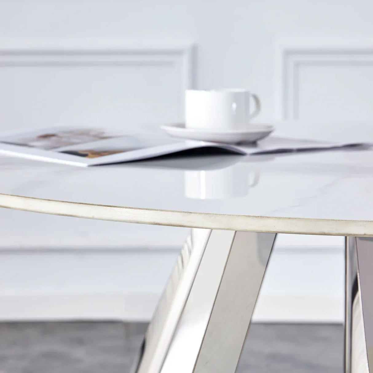 42-Inch Round Sintered Stone Dining Table With Chairs - Omega Lifestyles