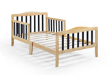 Solid Wood Two-Tone Twain Toddler Bed With Safety Rails - Omega Lifestyles