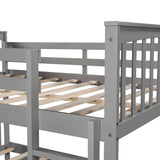 Full Over Full Solid Wood Gray Bunk Bed - Omega Lifestyles