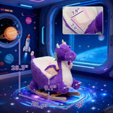 Purple Dragon Kids Plush Rocking Horse With Sounds - Omega Lifestyles
