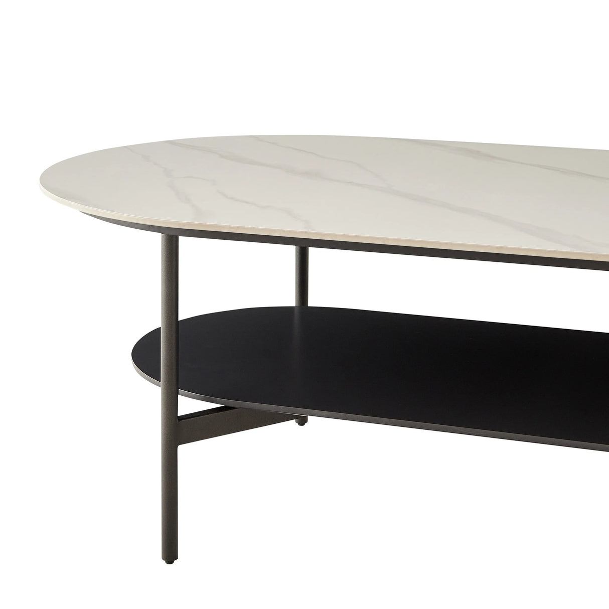 Modern Ceramic And Walnut Finish Coffee Table - Omega Lifestyles