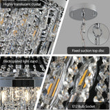 Luxury Chrome Crystal Adjustable Height Modern Chandelier - Omega Lifestyles