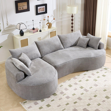 Minimalist Medium-Soft Chenille Foam 5-Seat Sofa - Omega Lifestyles