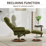 Soft Chenille Recliner Chair With Ottoman And Massage - Omega Lifestyles