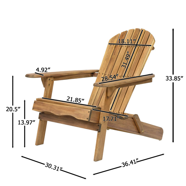 Acacia Wood Foldable Rustic Outdoor Adirondack Chair - Omega Lifestyles