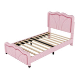 Twin Upholstered Platform Bed With Adjustable Headboard and LED Light Strips - Omega Lifestyles