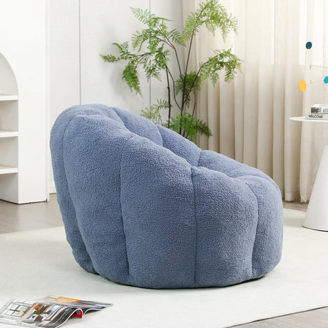 Plush Teddy Foam Bean Bag Chair With Armrests - Omega Lifestyles