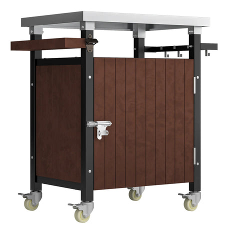 Outdoor Grill Cart Stainless Steel Top With Storage - Omega Lifestyles