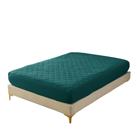 Waterproof Diamond-Patterned Quilted Cotton Queen Fitted Sheet - Sleep Galleria