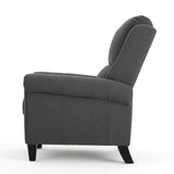 Charcoal Fabric Push Rack Recliner With Rubberwood Legs - Omega Lifestyles