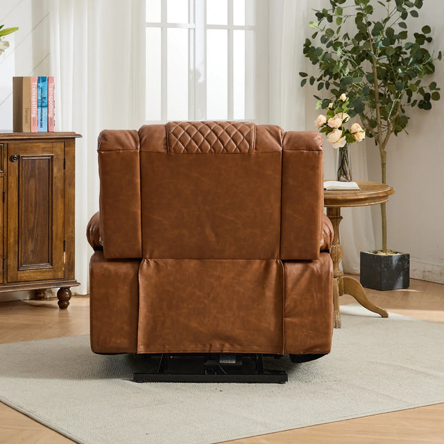 Medium-Firm PU Leather Remote-Controlled Heating Massage Recliner - Omega Lifestyles