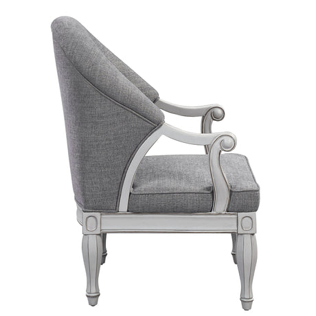 Gray Fabric Upholstered Wooden Seating Chair - Omega Lifestyles