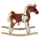 Wooden Toddler Plush Rocking Horse Toy With Sounds - Omega Lifestyles